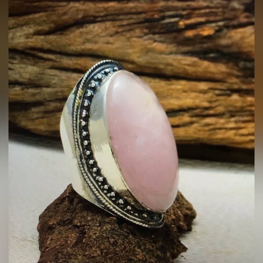 Rose Quartz 925 Sterling Silver Ring